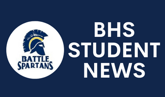 BHS logo on BHS blue background with the words BHS Student News in white