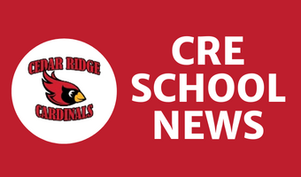 CRE logo on CRE red background with the words CRE School News in white